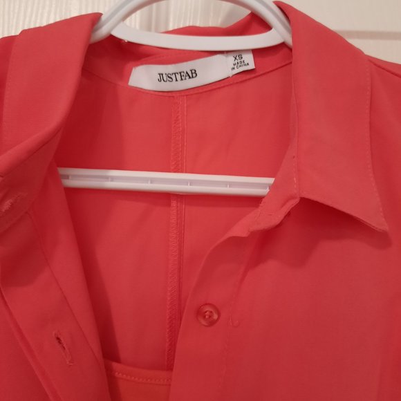 Coral sleeveless summer dress - Picture 2 of 5